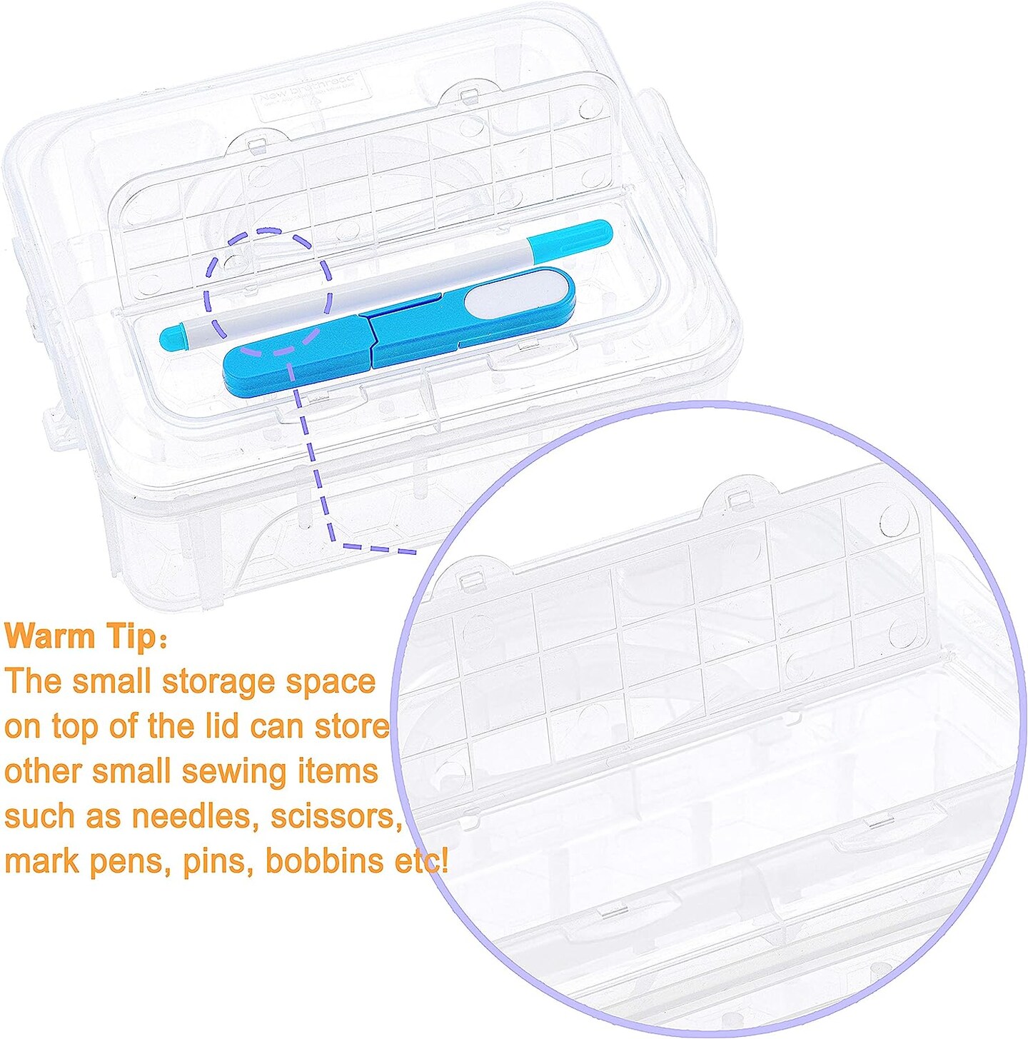 60 Colors 500m Each Embroidery Machine Thread with Clear Plastic Storage Box for Embroidery Sewing Machine