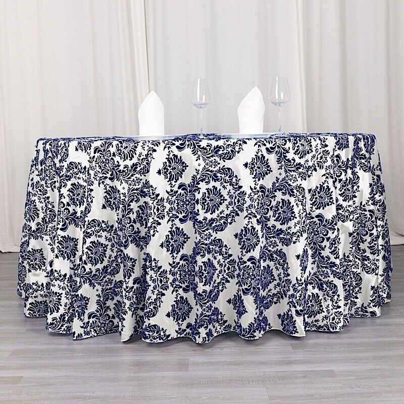 120 inches Damask Taffeta Round TABLECLOTH Velvet