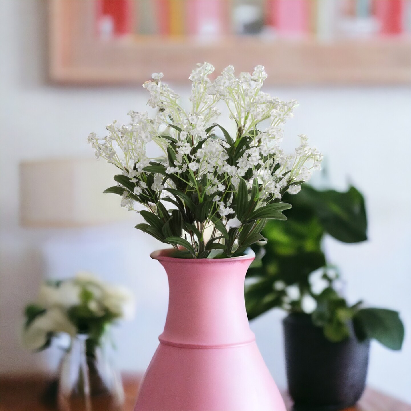19-Inch White Gypsophila Bushes - 3-Pack with 12 Silk Sprays &#x26; Lush Foliage, Ideal for Centerpieces &#x26; Bouquets - All-Season Floral Decor, Floral Home by Artificial Flowers