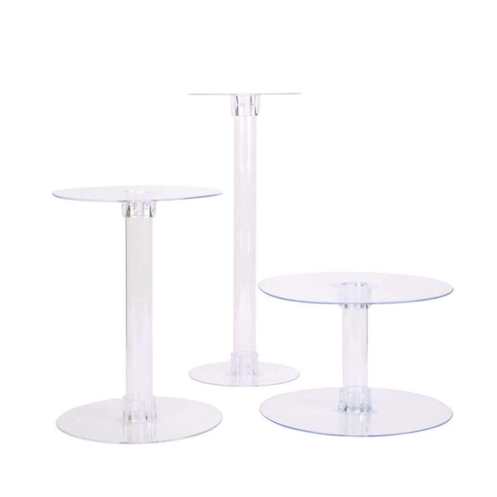 3-Tier Clear Cake Stand for Wedding &#x26; Party Catering