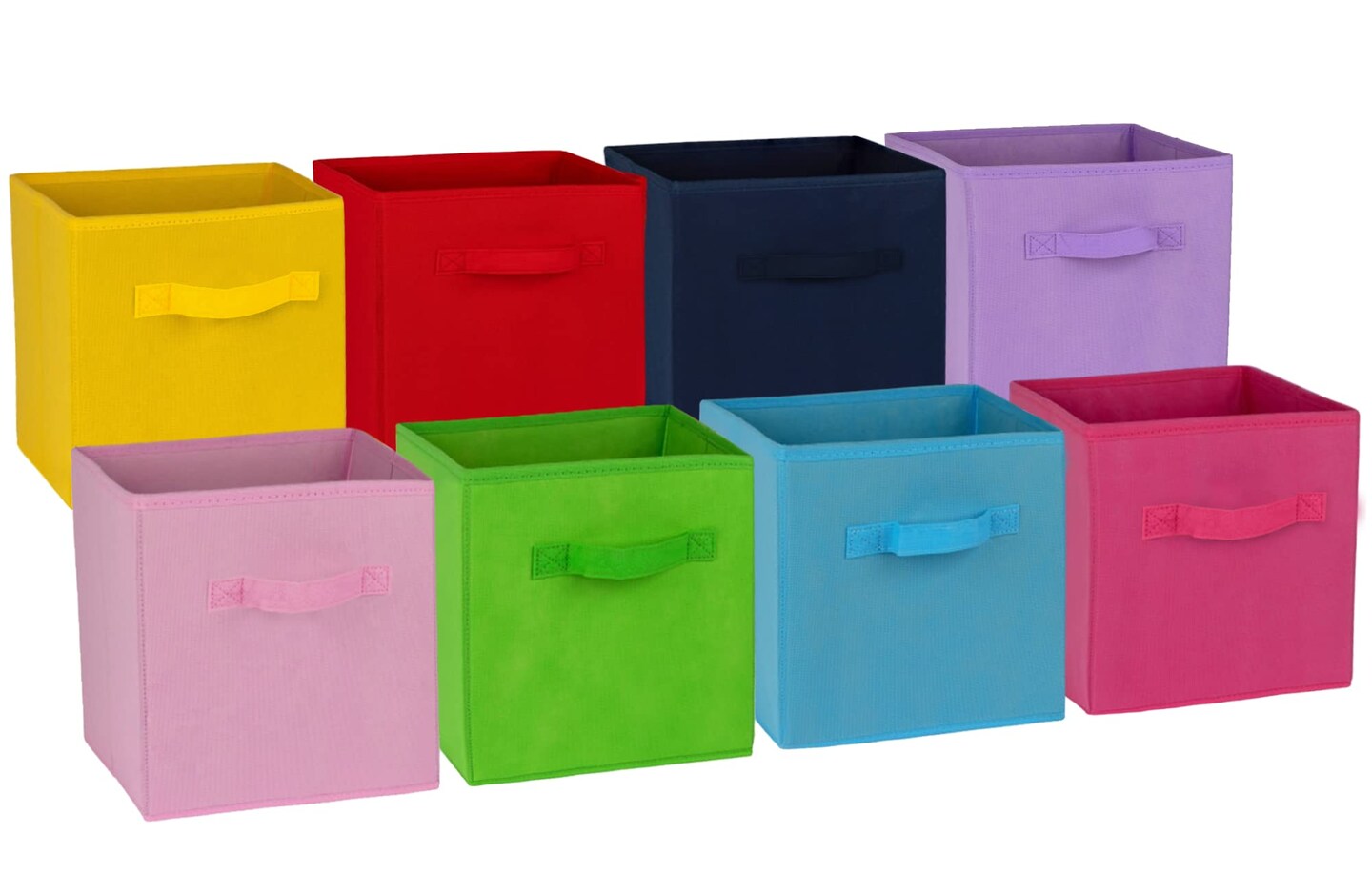 8 Pieces 11 inch cube storage bins , Multi Colored for Home, Kids Room, Nursery and Playroom, Closet and Toys Organization (colorful)