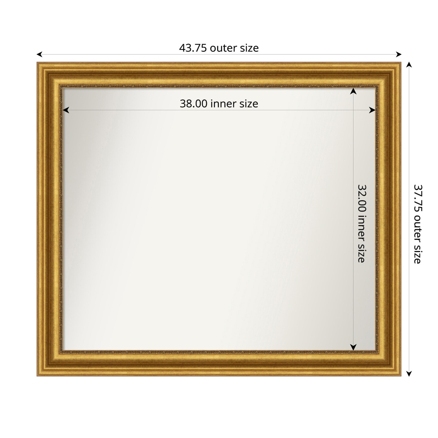Parlor Gold Non-Beveled Custom Framed Bathroom Vanity Wall Mirror