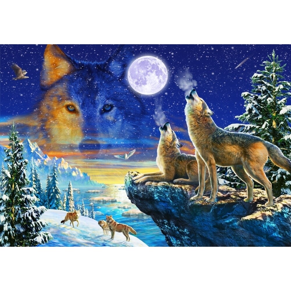 Howling Wolves Poster Print By Adrian Chesterman