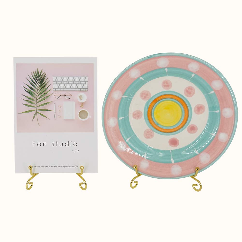 4 Inch Gold Iron Plate Stand Holder Easel Display Stand for Plate?Picture?Photo and More,4 pcs.