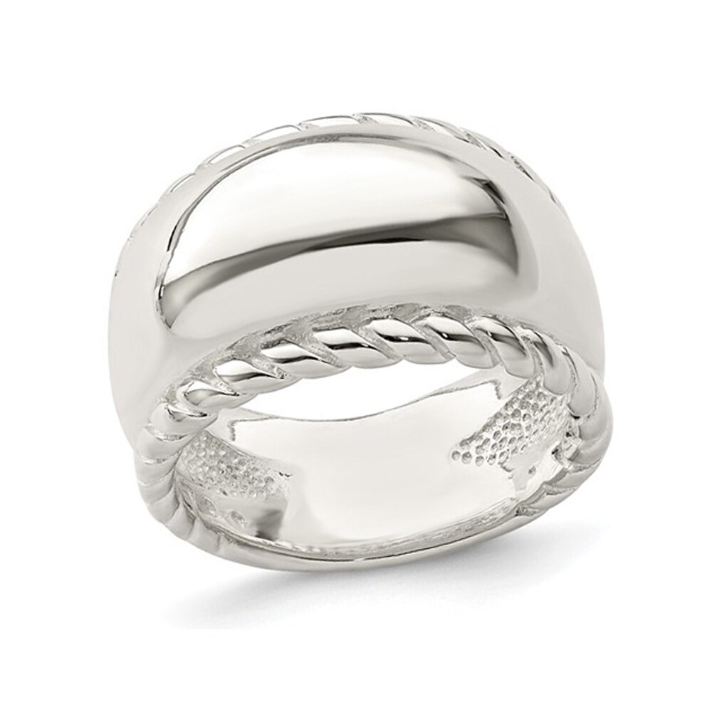 Gem And Harmony Sterling Silver Twisted Dome Polished Ring