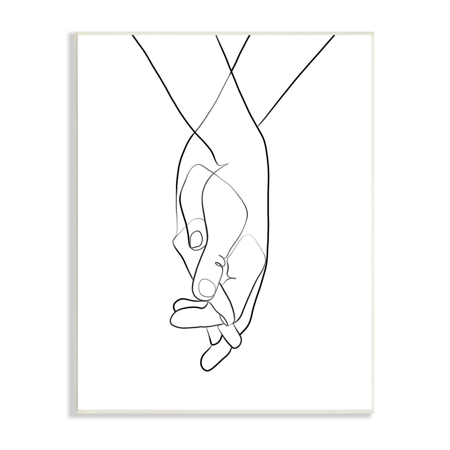 Stupell Industries Hands Intertwined Romantic Linework Wall Plaque Art