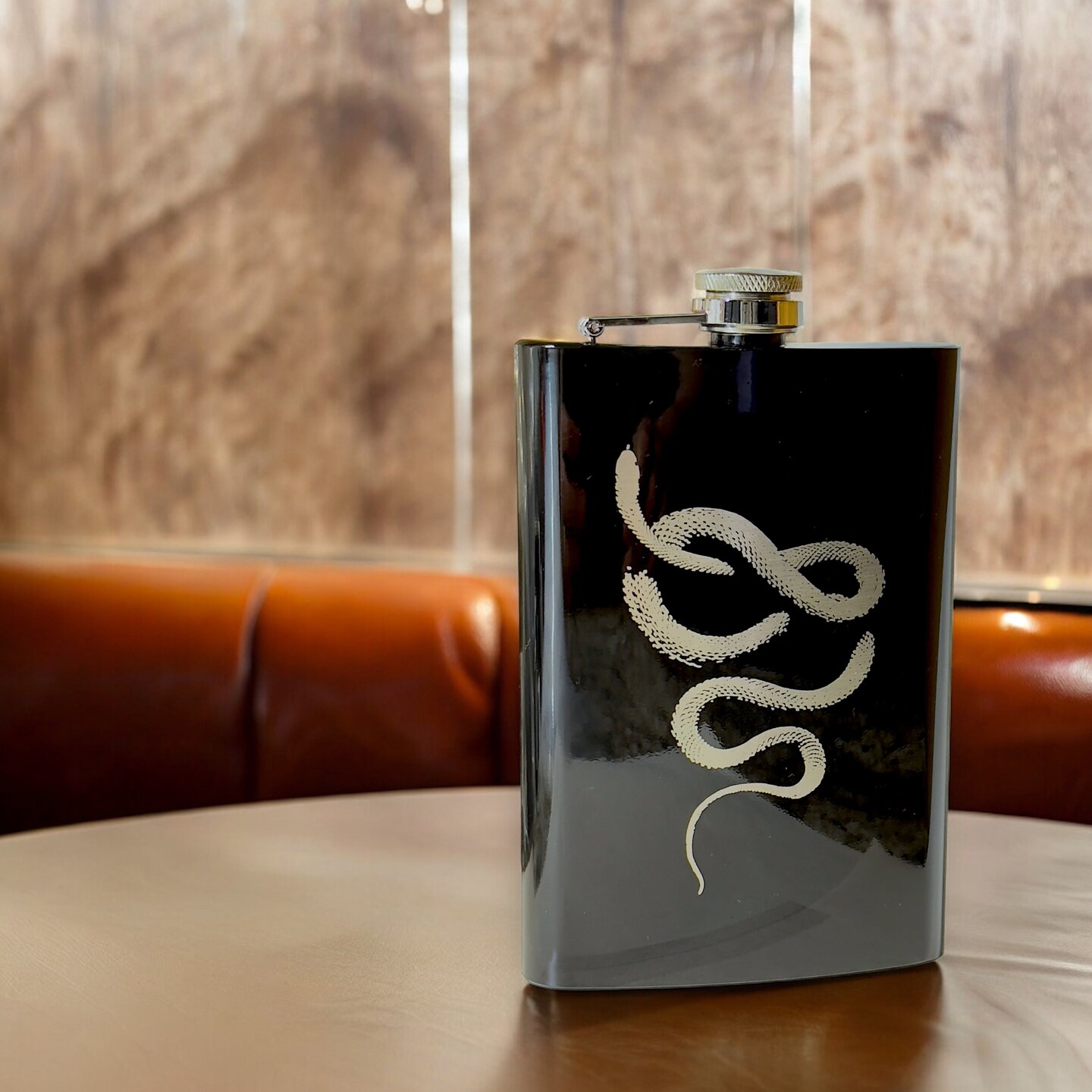 8oz Snake Coil Black Flask 8oz Snake Coil Black Flask