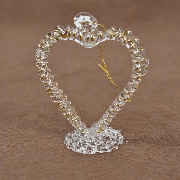Heart Picture Frame Glass Ornament- Clear
