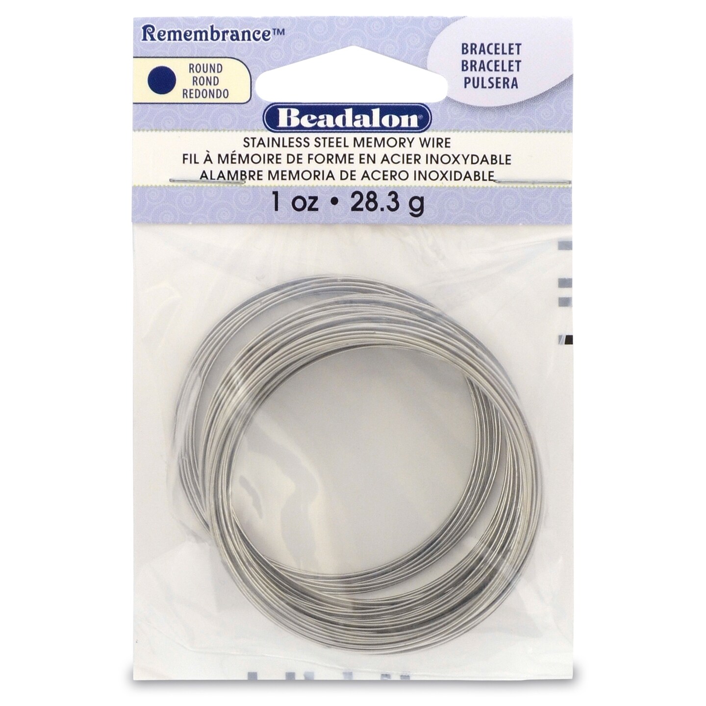 Beadalon Remembrance Memory Wire Bracelet .62mm .25oz-Bright - 75 Coils