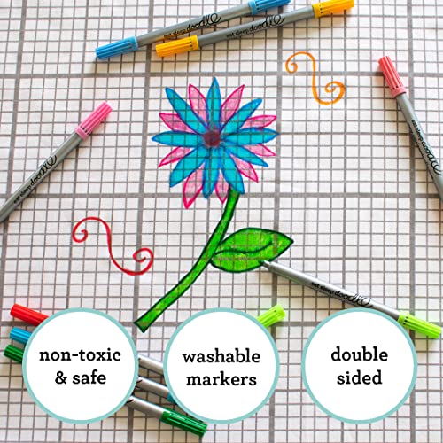 10 Pieces Original Doodle Wash-Out Fabric Marker Set Double-Ended Felt Tip Markers: Pastel Colors