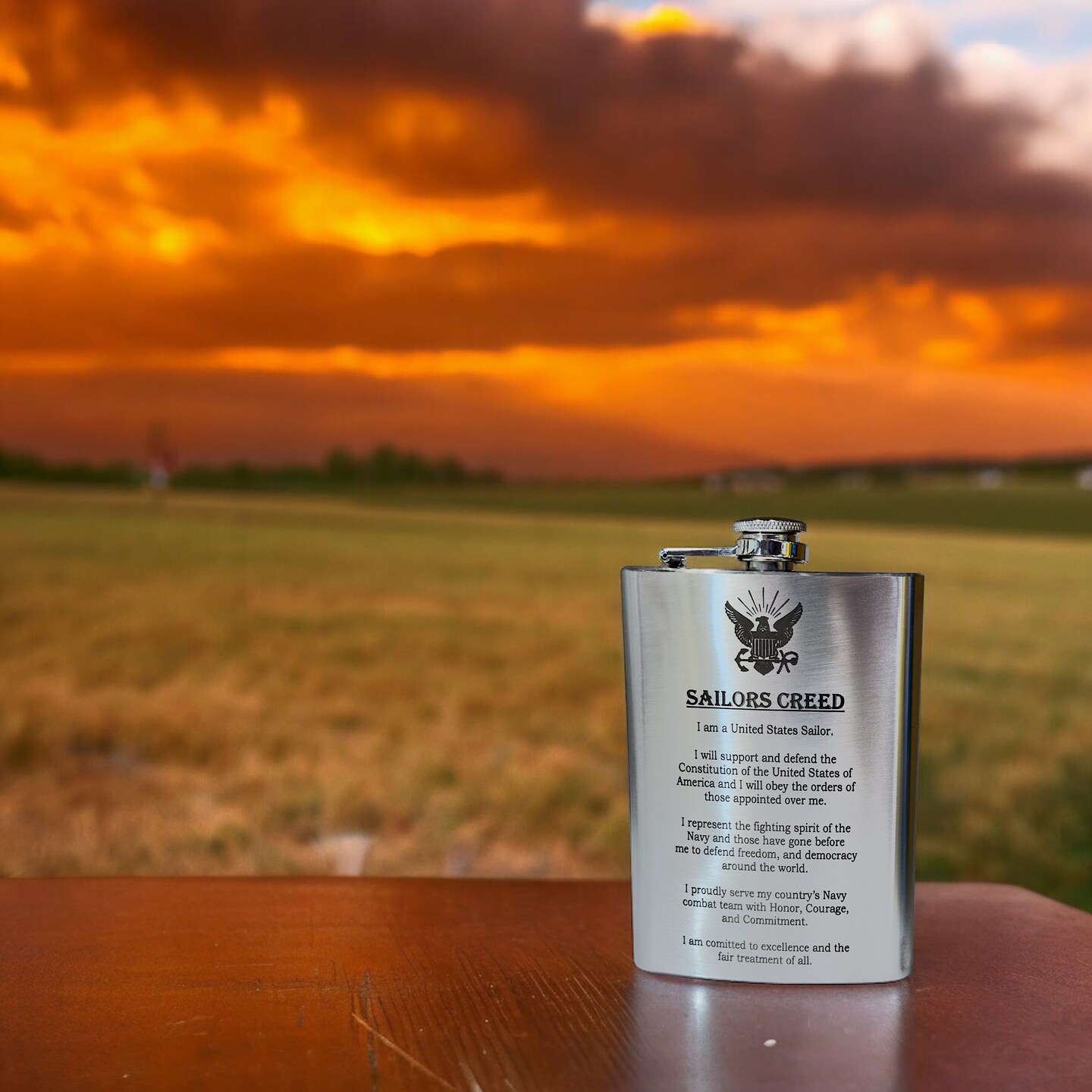 8oz Sailors Creed Flask Stainless Steel