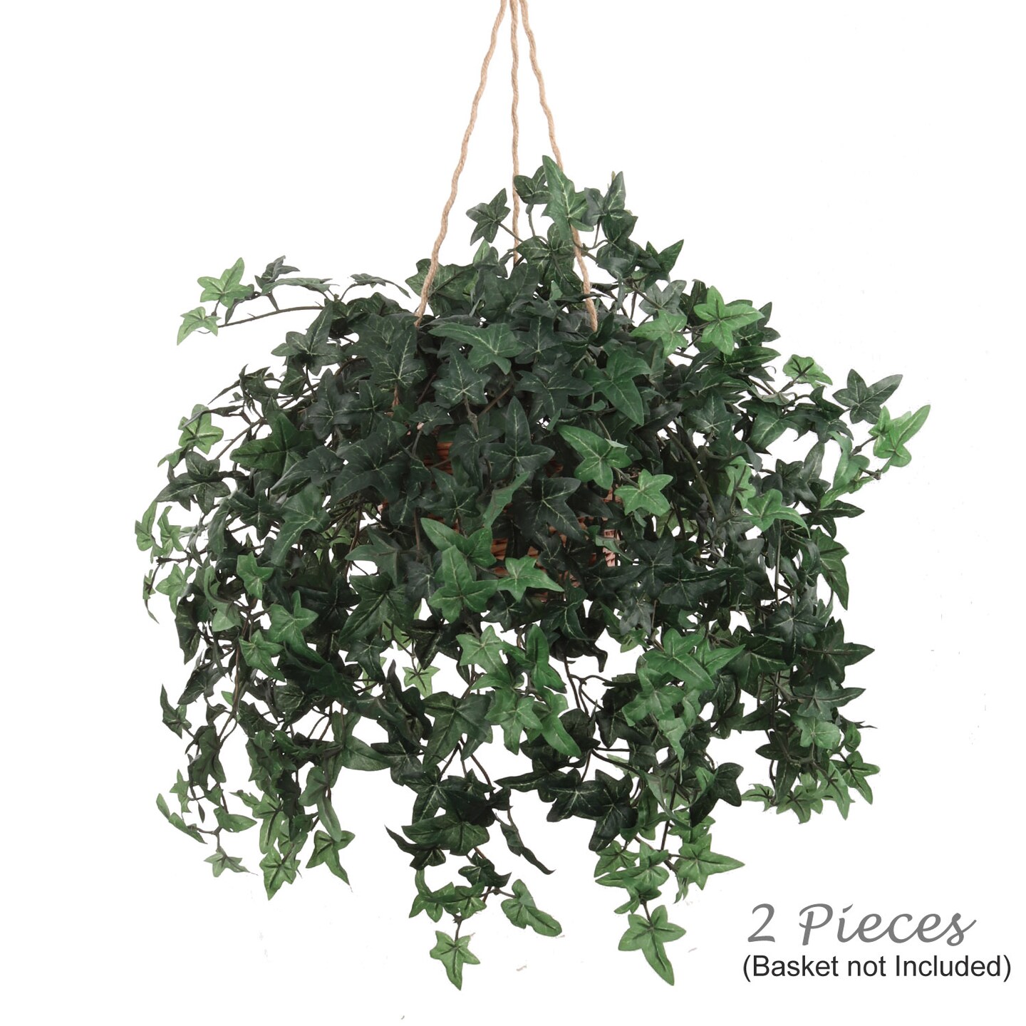 20" Mini English Ivy Bush – 274 Silk Leaves, Lifelike Faux Greenery for Home & Office Decor