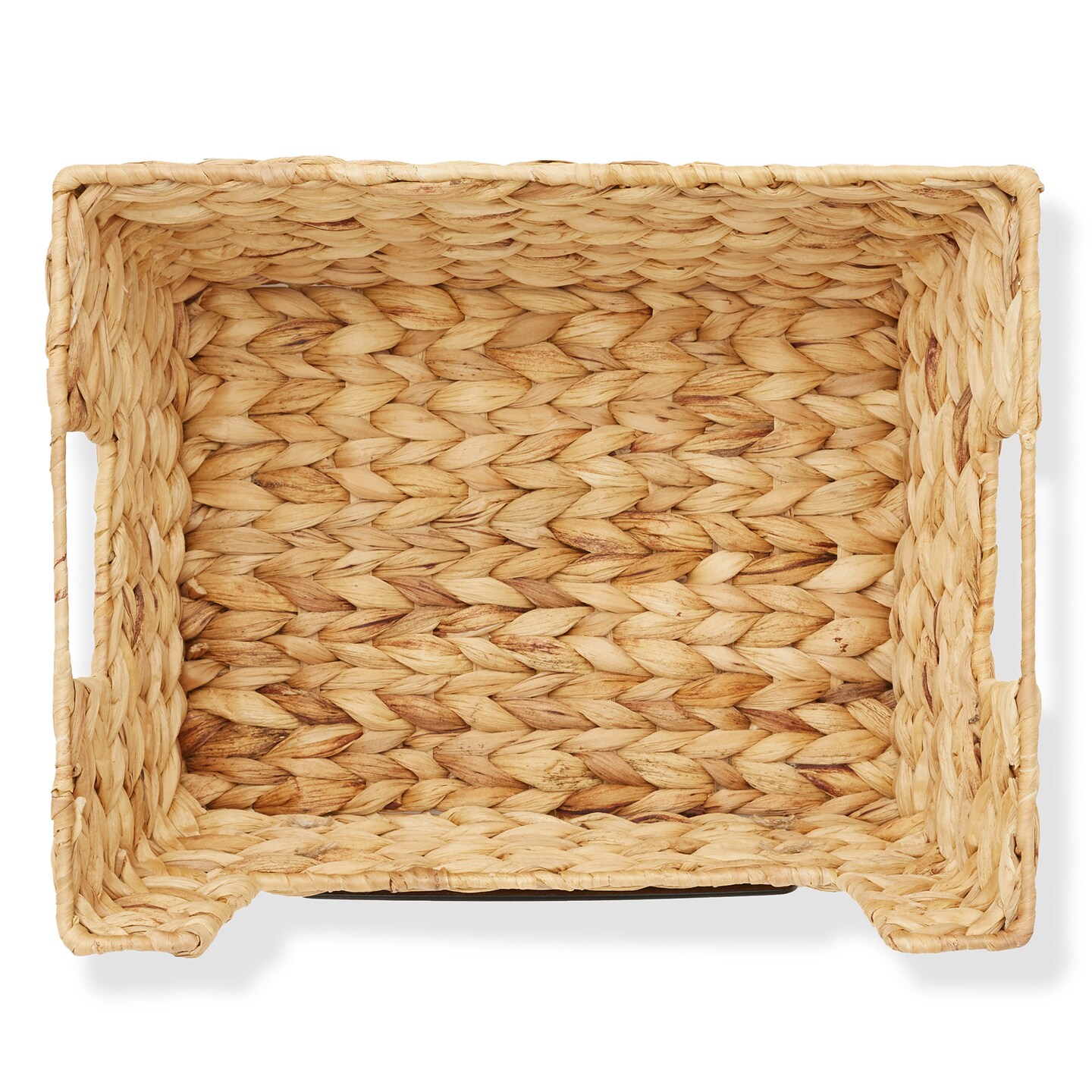 Casafield Set of 2 Water Hyacinth Seagrass Pantry Baskets with Handles, Chalkboard Labels, and Marker, Wide Woven Storage Bin Organizers for Kitchen