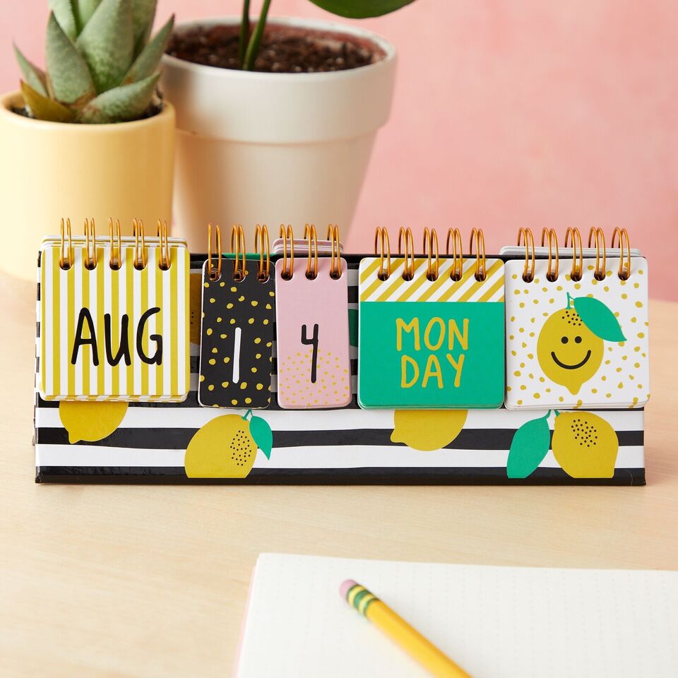 Perpetual Lemon Flip Calendar