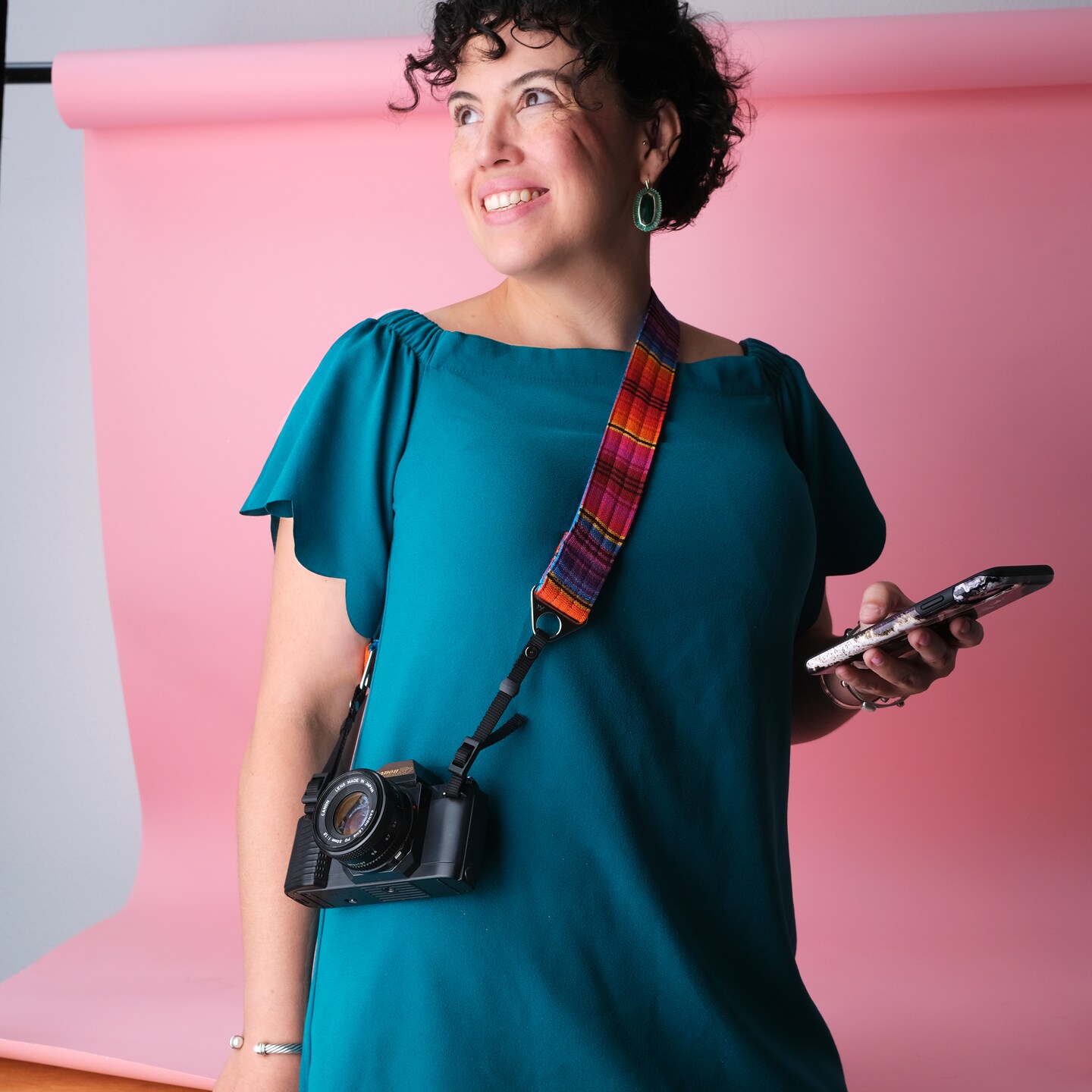 Mimi Green Canvas Camera Strap