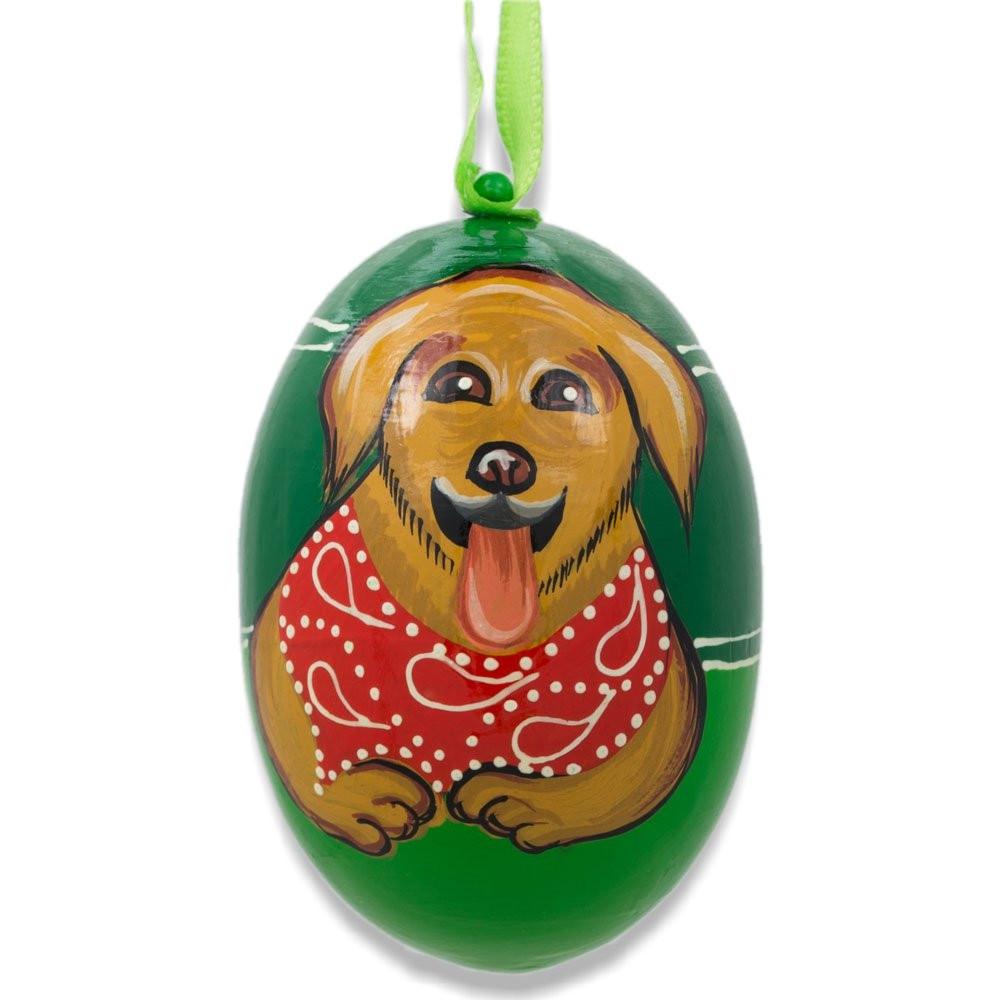 Puppy Golden Retriever Dog Wooden Christmas Ornament 3 Inches