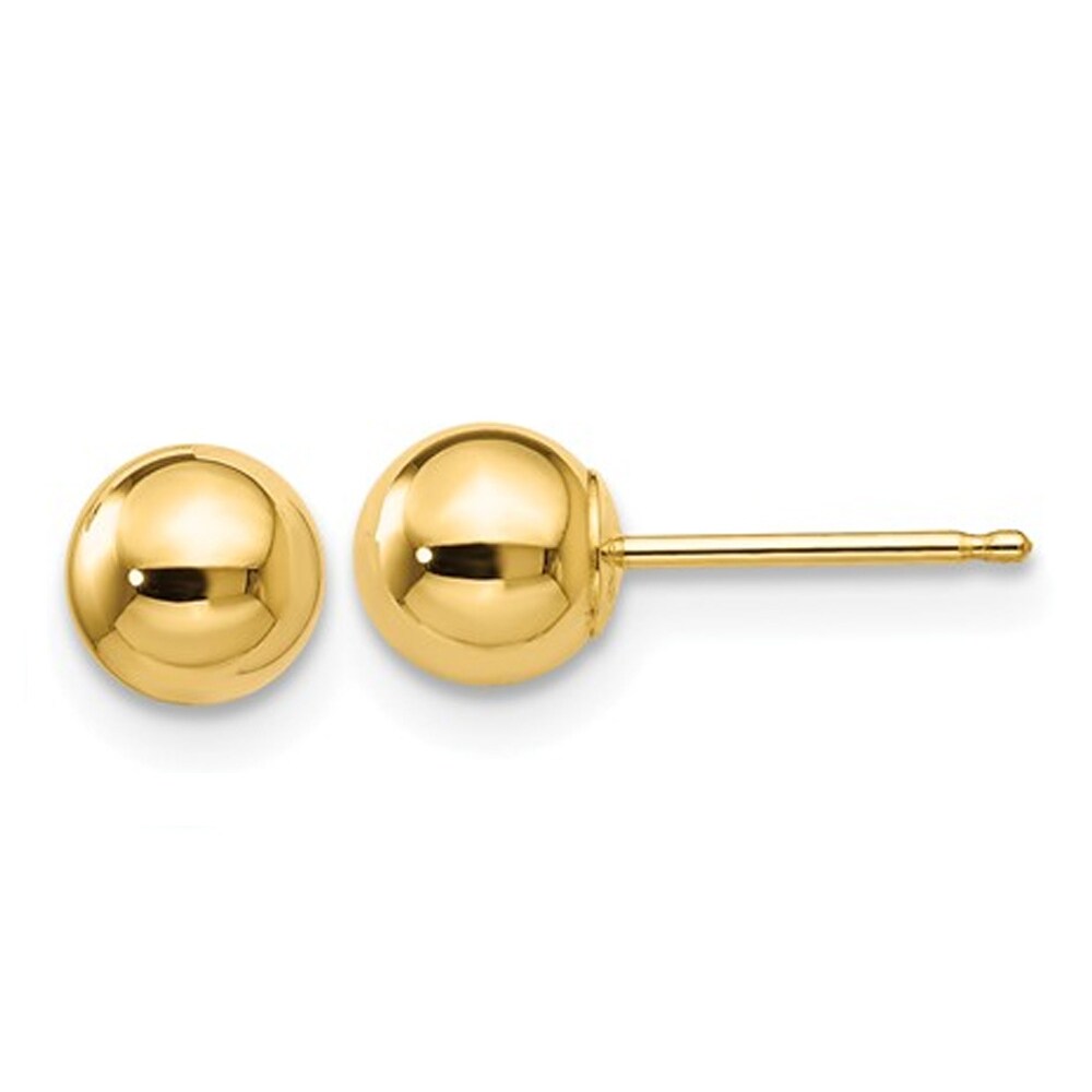 Gem And Harmony 14K Yellow Gold Gold 5mm Button Ball Stud Earrings