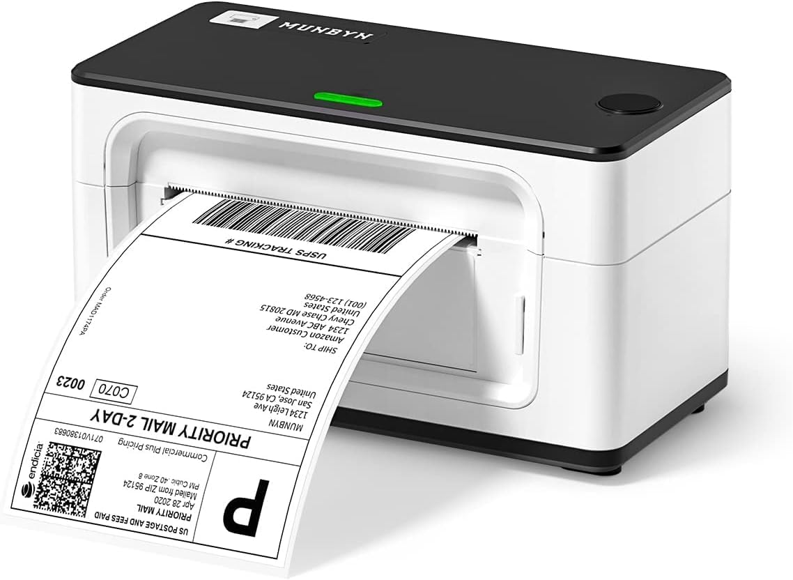 MUNBYN® Shipping Label Printer Rea Writer | 4x6 Label Printer for Shipping Packages