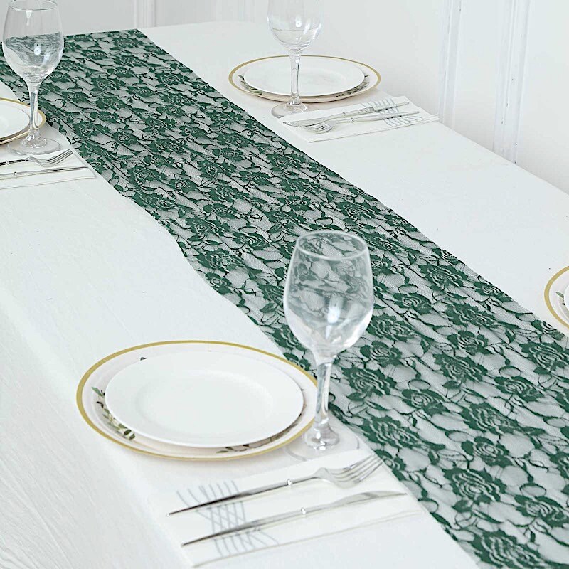 12x108 in Rose Floral Lace TABLE RUNNER