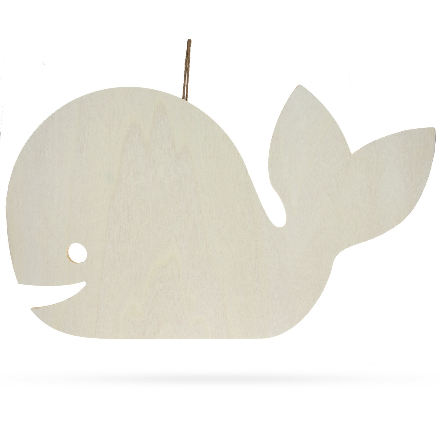 Unfinished Wooden Whale Shape Cutout DIY Craft Ornament 14.5 Inches