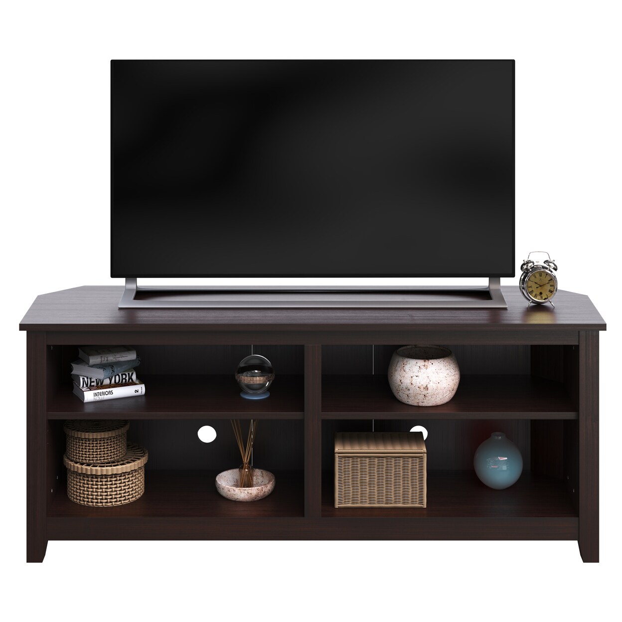 Lavish Home Entertainment Center TV Stand Supports up to 65-inch TVs Espresso
