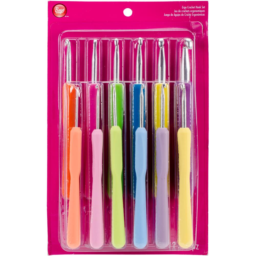 Boye Ergonomic Aluminum Crochet Hook Set 12