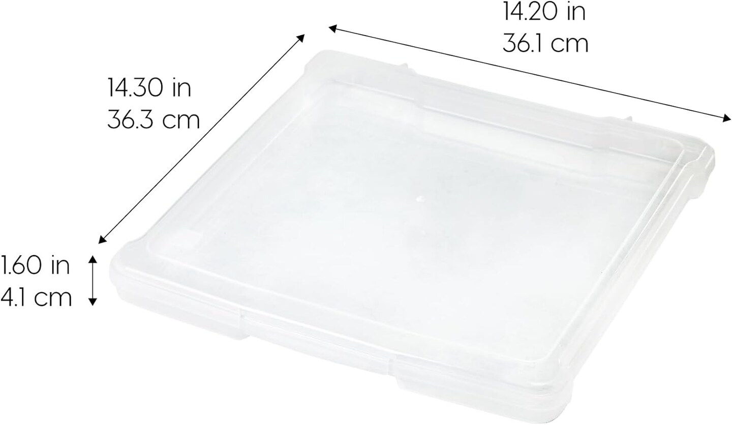 Fits 12&#x22; x 12&#x22; Paper, 10 Pack Thin Portable Plastic Scrapbook Paper Storage Cases with Built-in Handle for Art and Craft Supplies, Office Document, Stationery, Photo, Vinyl, Notebook, Clear