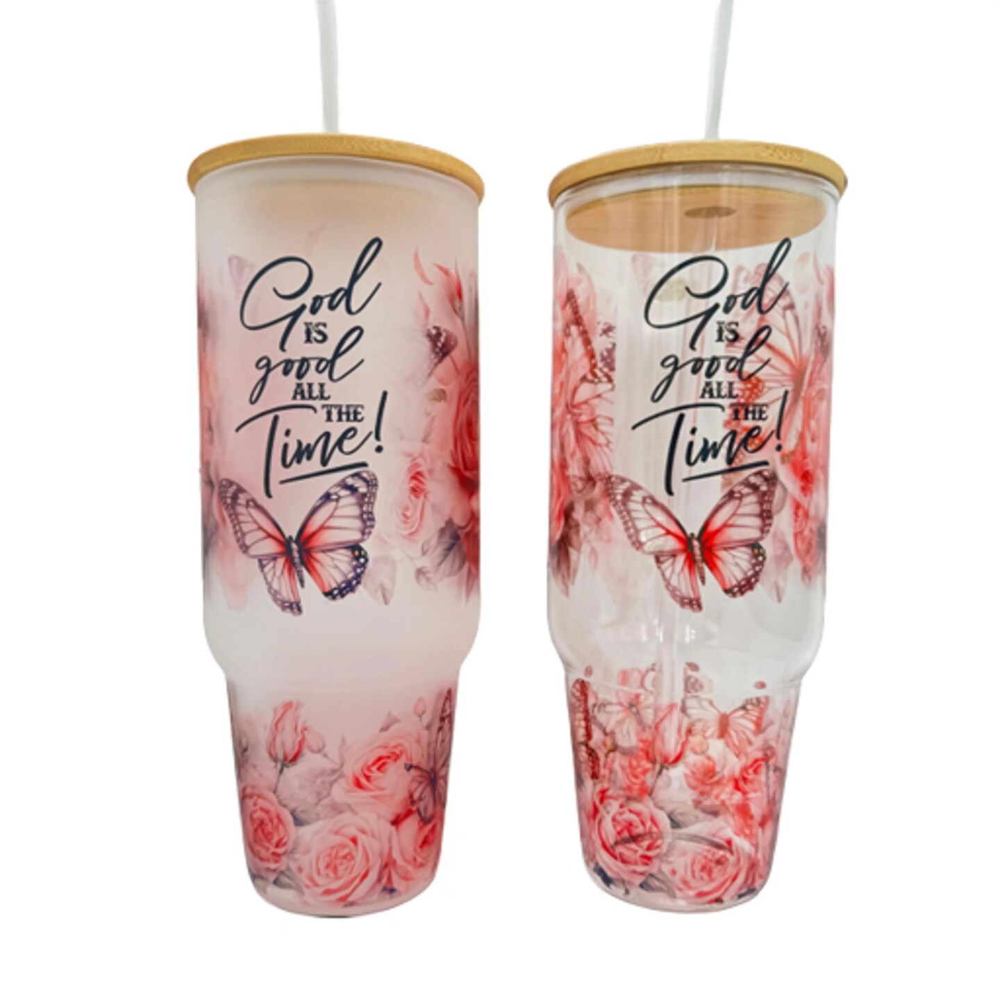 32oz or 40oz God Is Good All The Time custom Sublimation Printed Clear or  Frost Glass Tumbler, Mug, Cup with Handle | MakerPlace by Michaels