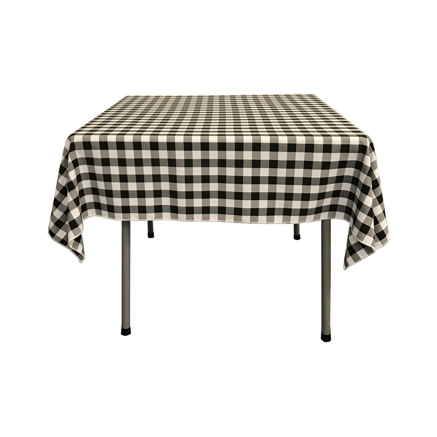 Polyester Gingham Checkered 52 By 52-inch Square Tablecloth