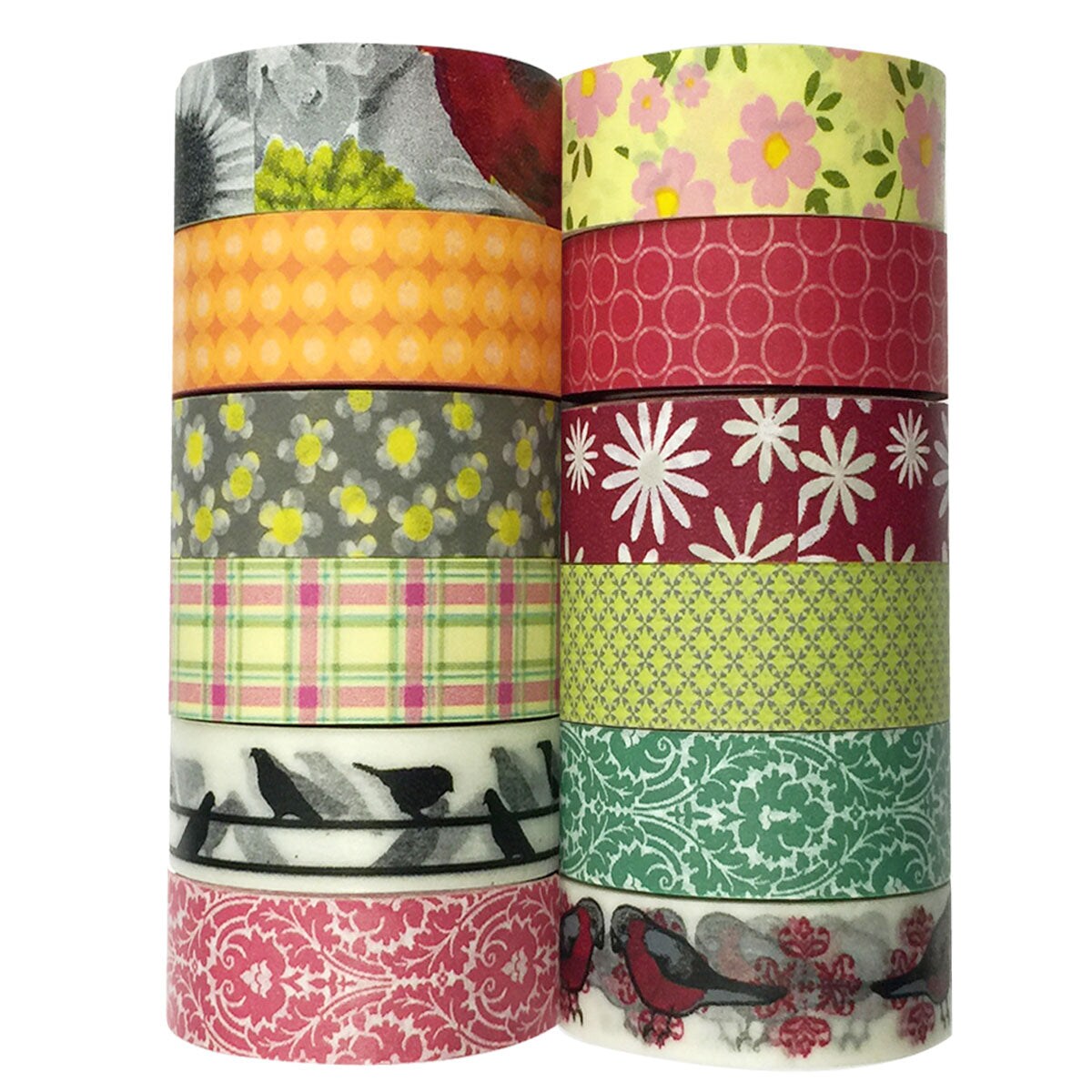 Wrapables Washi Tapes Decorative Masking Tapes, Set of 12, ADSET11
