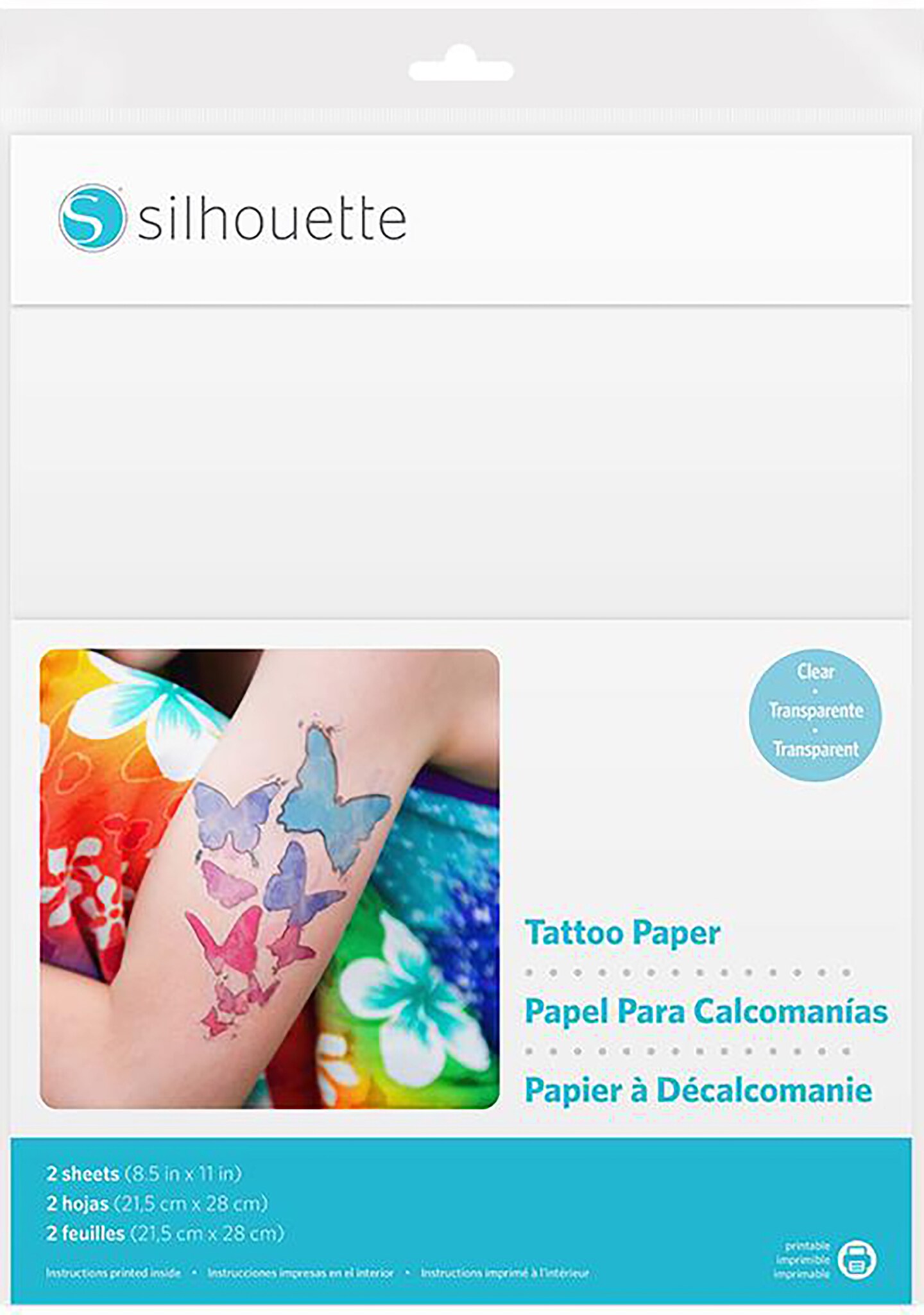Silhouette Temporary Tattoo Paper 8.5&#x22;X11&#x22;-2/Pkg