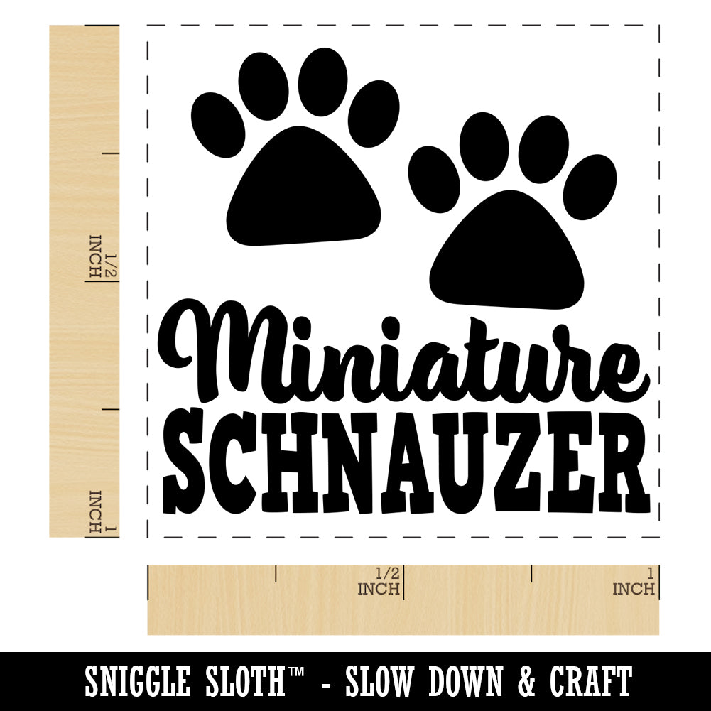 Miniature Schnauzer Dog Paw Prints Fun Text Self-Inking Rubber Stamp ...