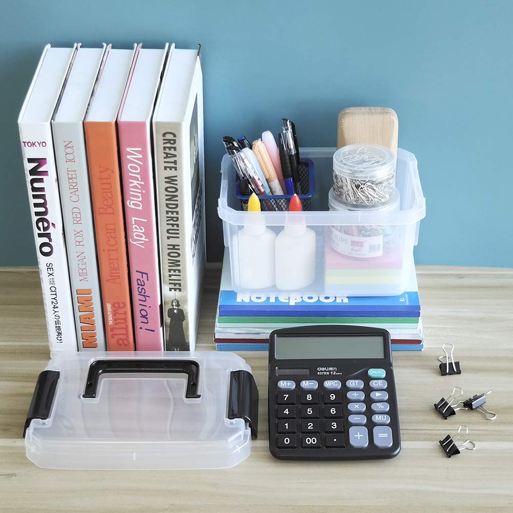 4 Pieces 2 L Clear Mini Plastic Storage Box, Tiny Clear Storage Bin