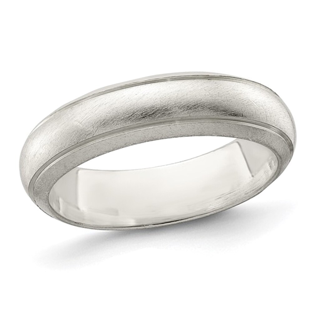 Gem And Harmony Ladies or Mens 5mm Satin Finish Wedding Band Ring in Sterling Silver