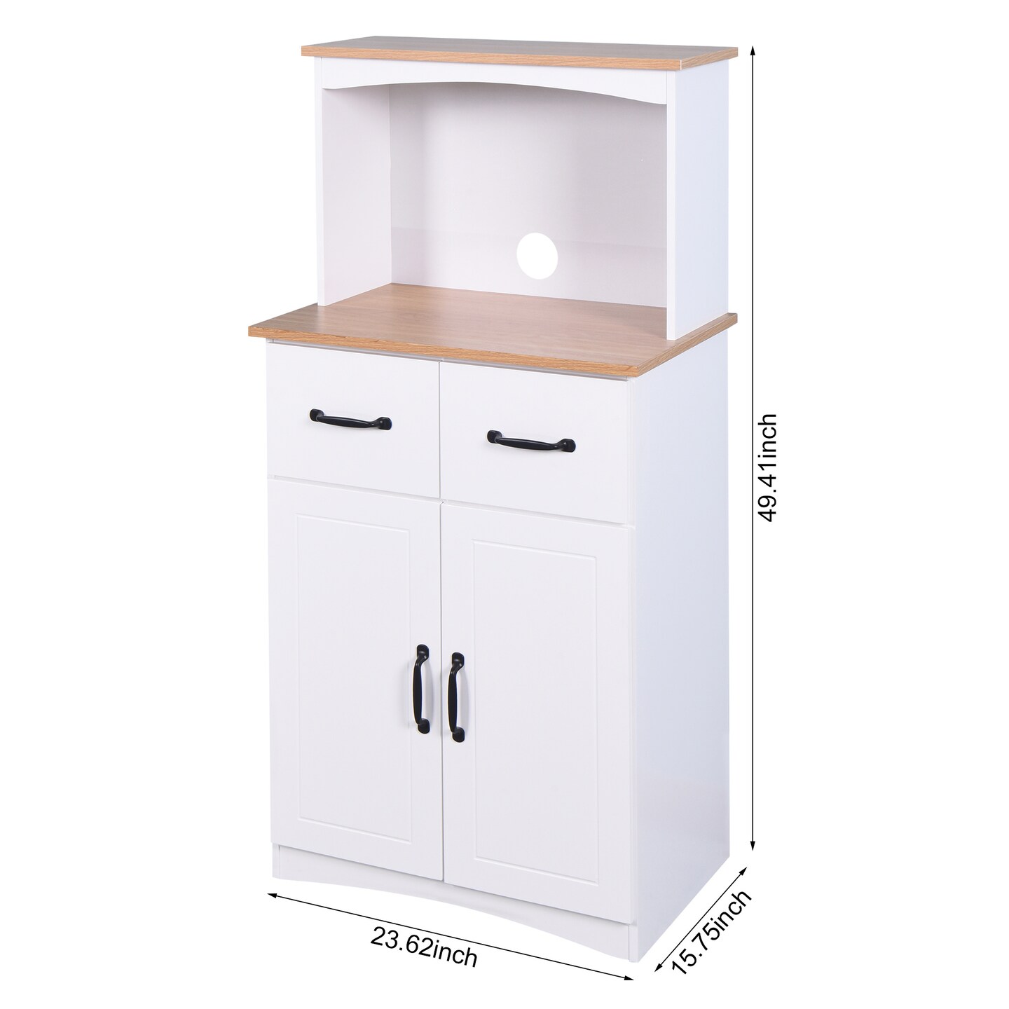 White Wooden Kitchen Cabinet with Microwave Stand | Upgrade Kitchen Storage