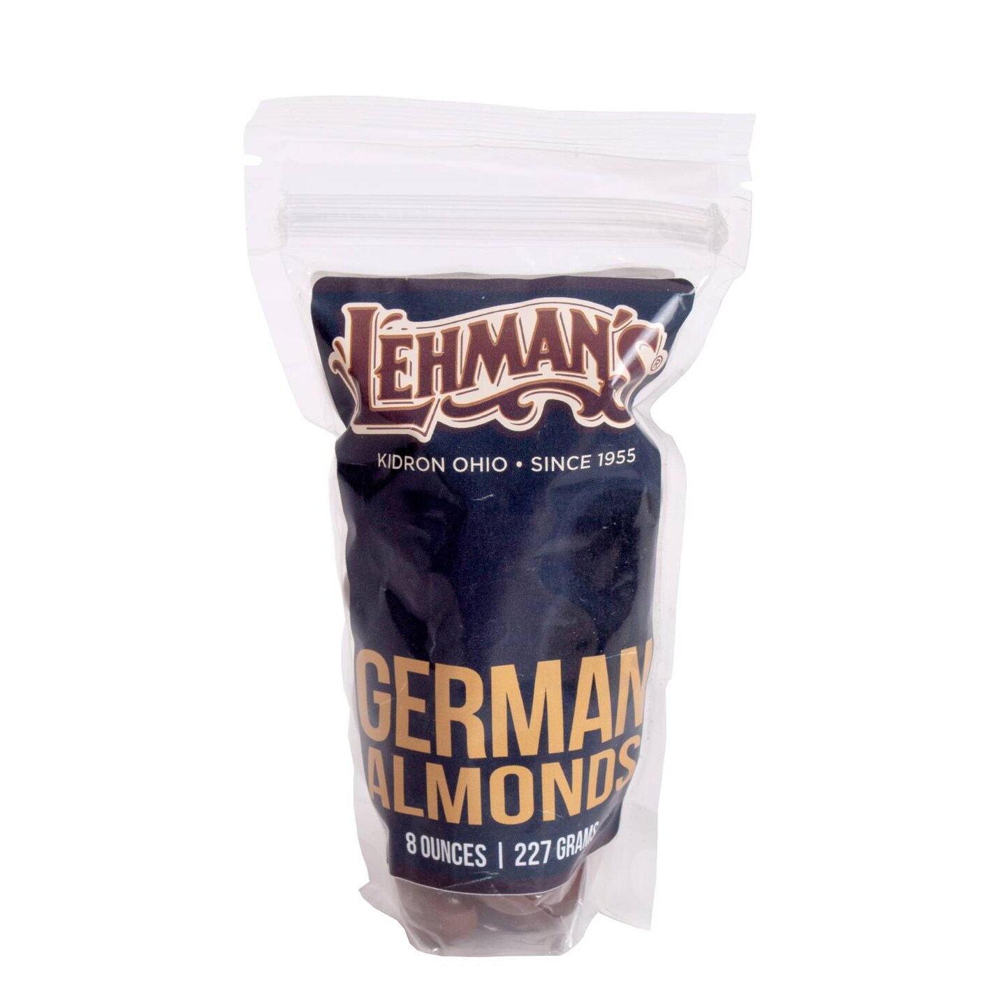Lehman's German Chocolate Covered Almonds Candy, 8 oz Resealable Bag