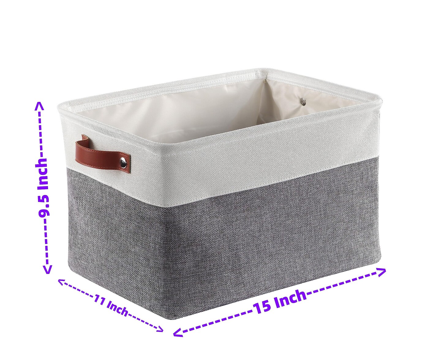 3 Pieces Storage Baskets for Shelves Closet Bins - Large Fabric Rectangle Storage Bin Basket for Organizing Decorative Linen Closet Organization Foldable Clothes Organizer Shelf Cube Totes Containers Boxes