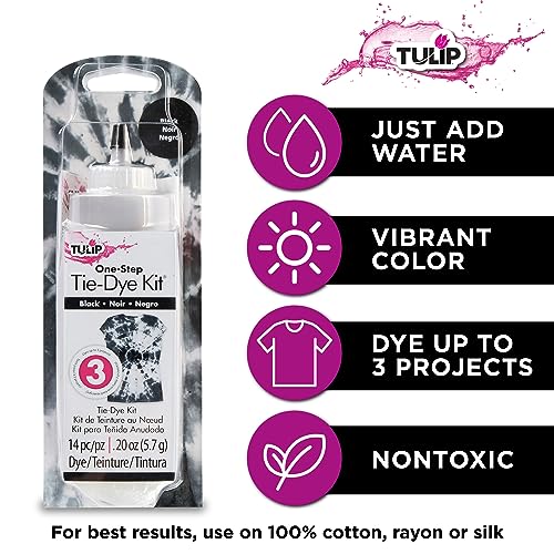 Tulip One-Step Tie-Dye Kit Tulip Fabric Dye Open Stock 21764 Fdy Opstk Black 3/36
