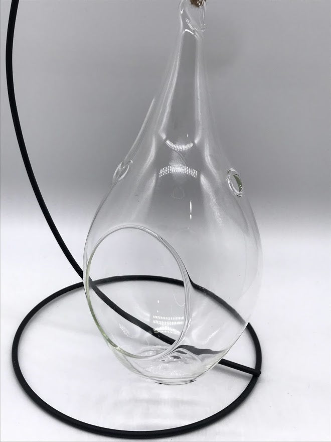 Hanging Glass Raindrop w/ Stand