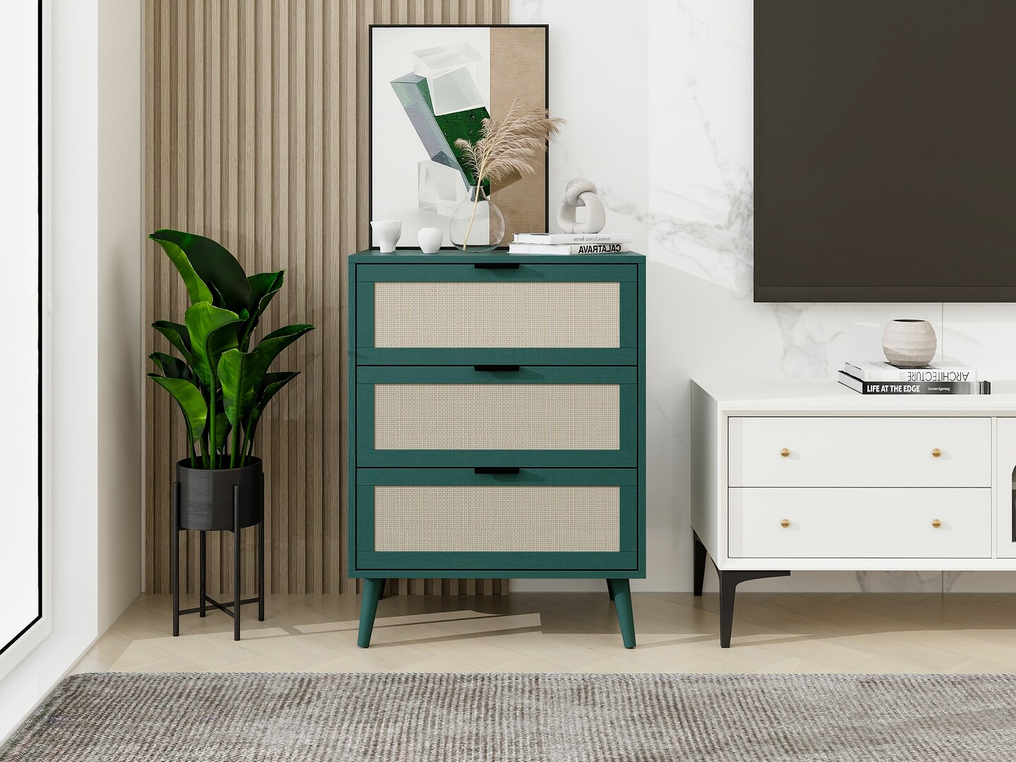 Moisture-Proof 3 Drawer Cabinet - 47.4 | Upgrade Storage