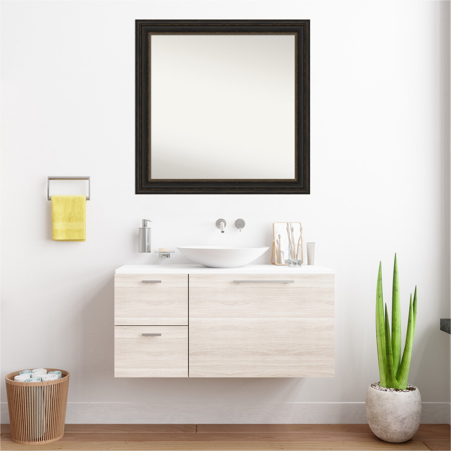Accent Bronze Non-Beveled Custom Framed Bathroom Vanity Wall Mirror