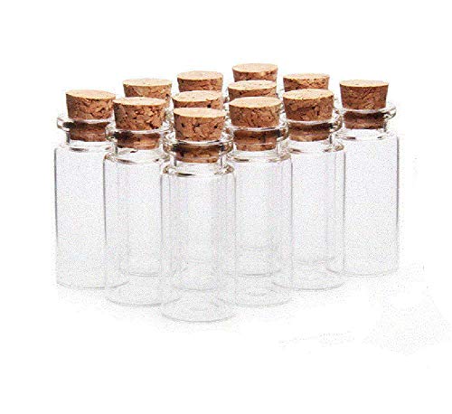 24 Pieces 10ml Clear Glass Jars Bottles with Cork Stoppers, Glass Bottles for Decoration, Arts &#x26; Crafts, Projects, Party Favors