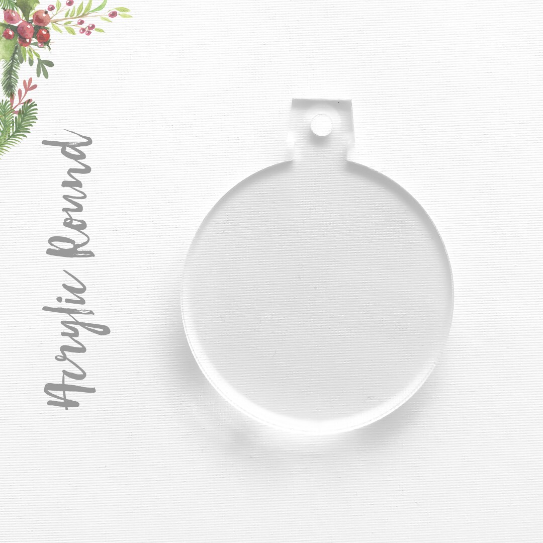 25 Units Acrylic Christmas Ornaments Blank ROUND 1,8