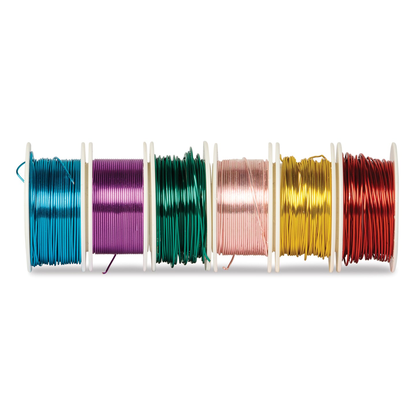 Silver Plated Copper Wire - Bright Colors, Set of 6 Spools, 22 Gauge x 15 ft