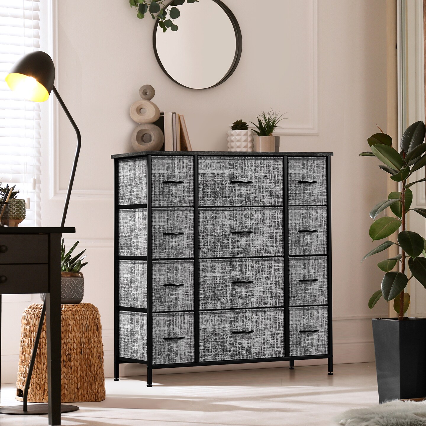 Sorbus Dresser with 12 Drawers - Chest Organizer Unit with Steel Frame Wood Top and handle - Large Dresser for Bedroom, Nursery &#x26; etc
