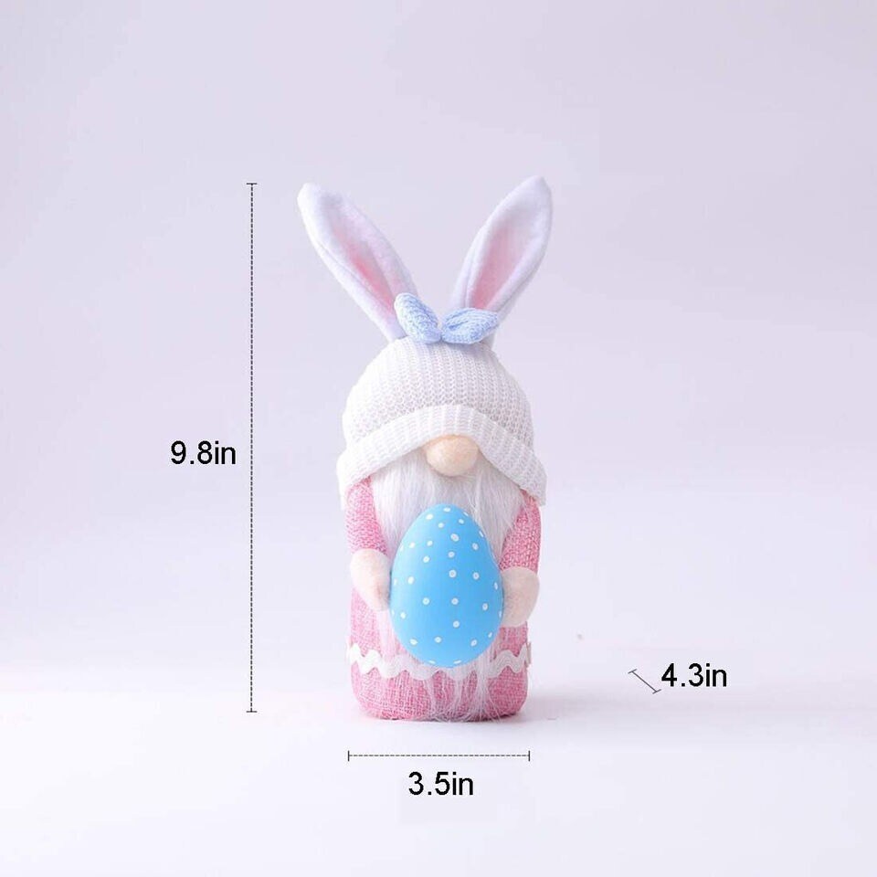 3 PCS Easter Bunny Gnome Plush Figurine Table Gnomes Decor Easter Gifts Present