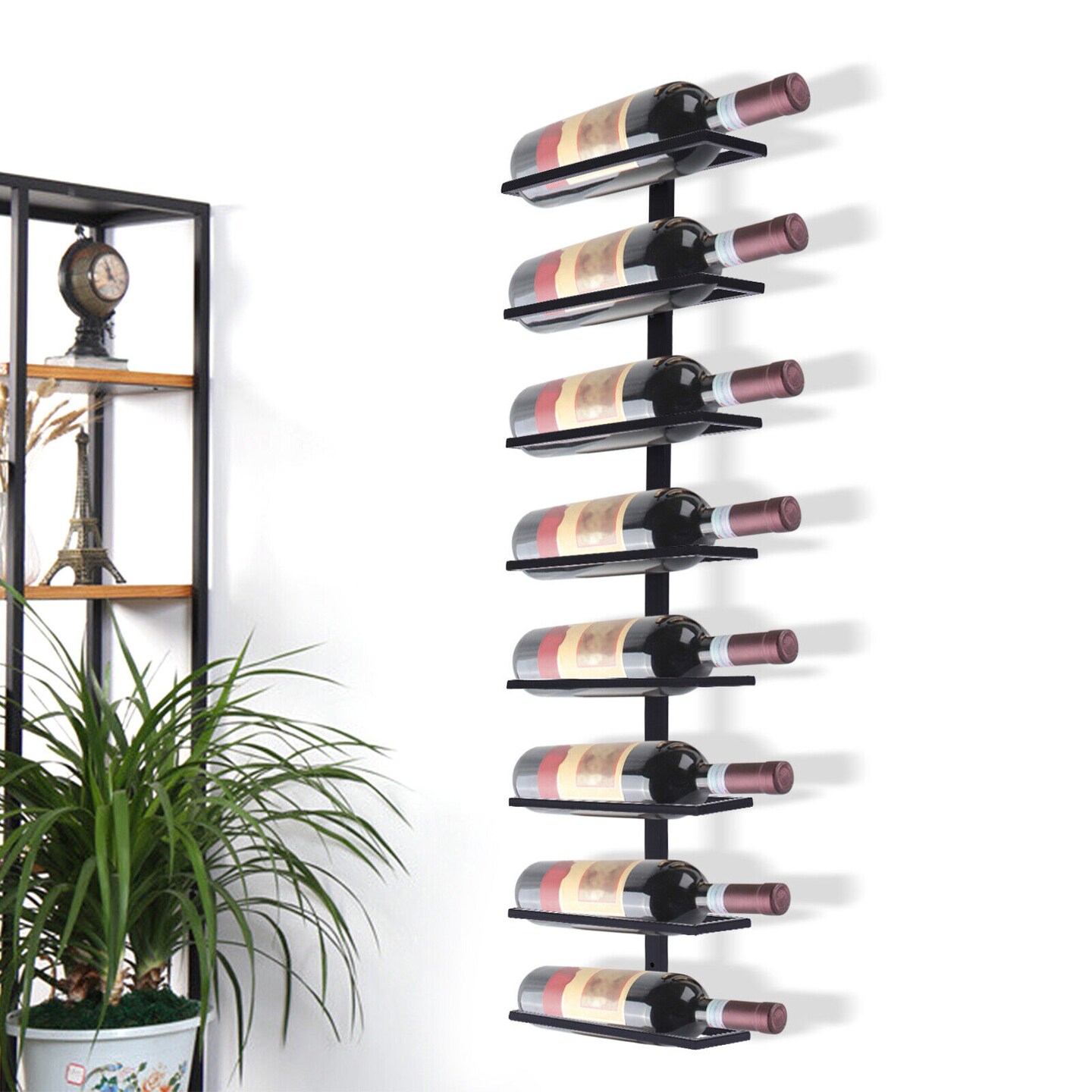 Kitcheniva 8 Bottles Wall Mount Wine Storage Display Rack Holder