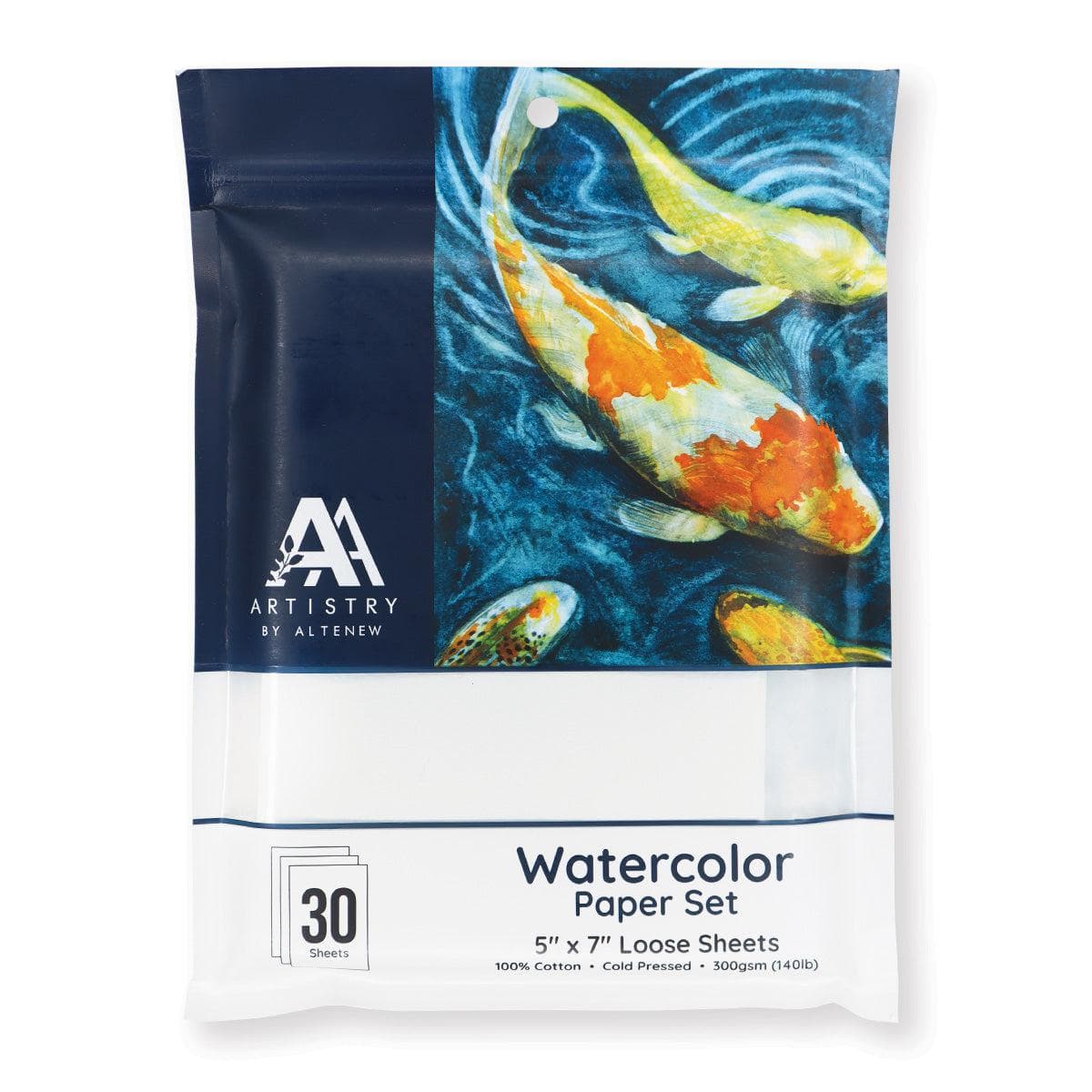 Watercolor Paper Set (Cold Pressed, 5&#x22; x 7&#x22; Loose Sheets, 30 sheets/set)