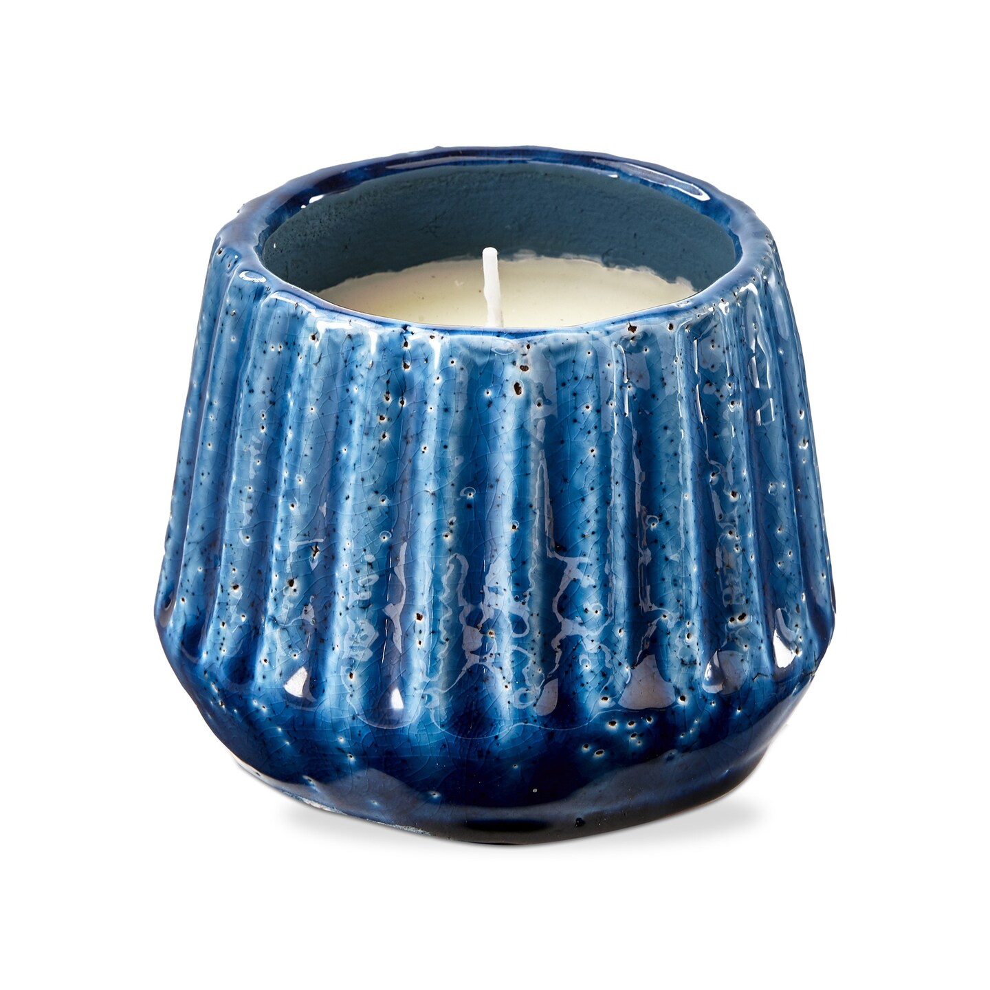 Citronella Unscented Candle in Terra Cotta Pot Blue, 4.5L x 4.5Wx 3.75H, 7.1 oz, Burn Time 8 Hrs.