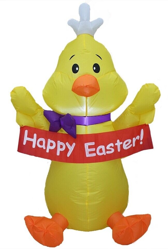 Easter Decorations Outdoor Inflatable Airblown Easter Bunny Easter Eggs Basket